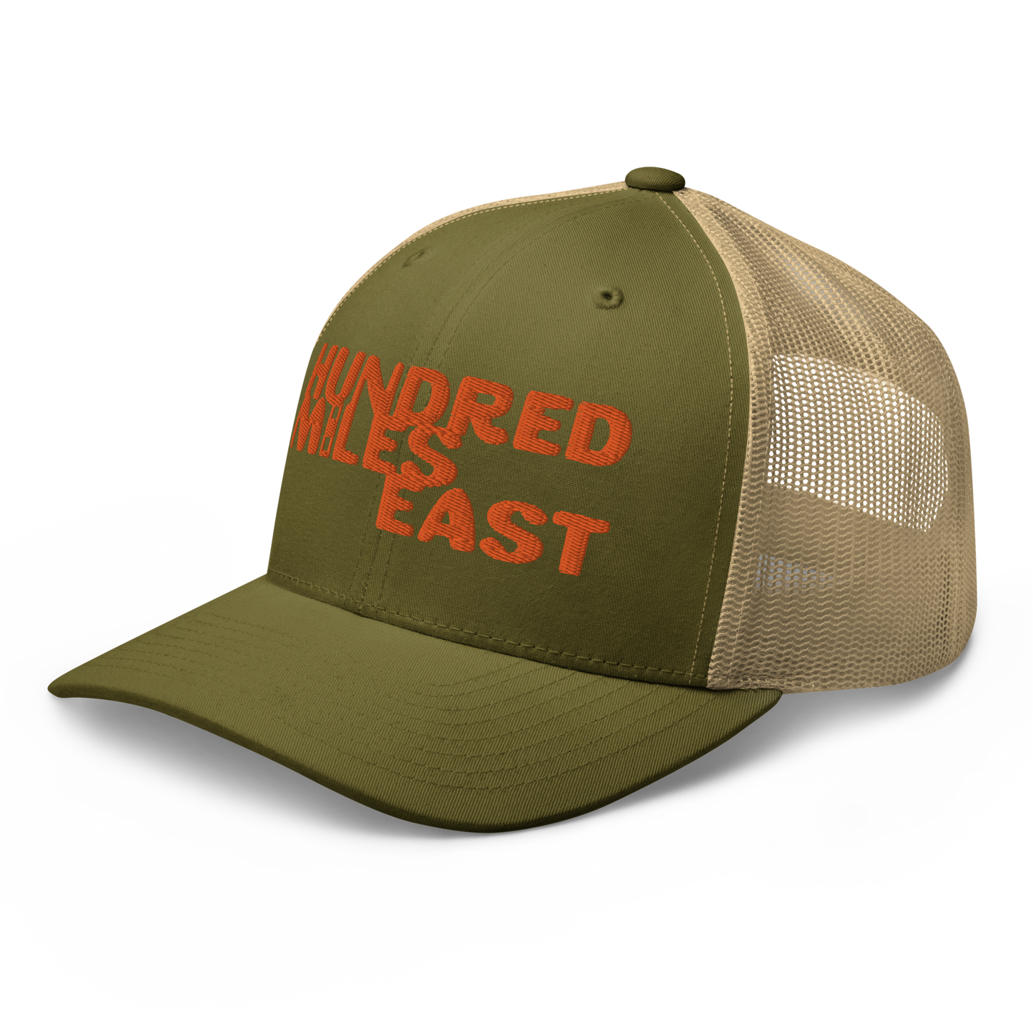 HME Trucker Hat (Moss/Khaki with Orange Lettering)